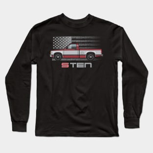 USA Maroon N Silver Long Sleeve T-Shirt